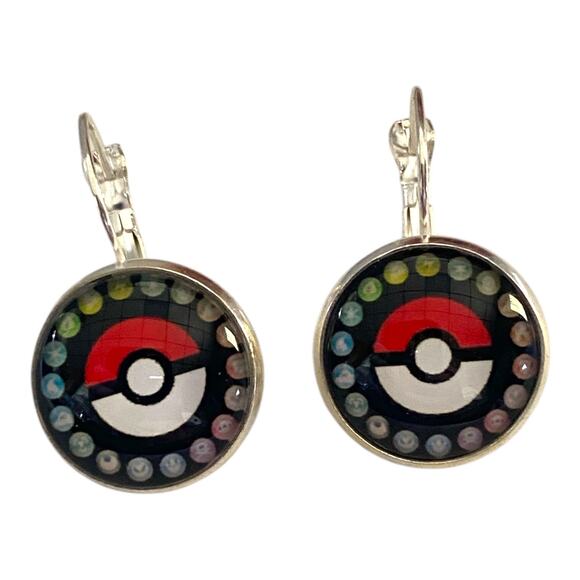 Pokéball Dangle Earrings – Pokémon-Inspired Gamer Jewelry – Fun & Geeky Gift - Picture 1 of 4